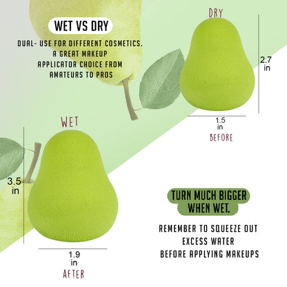 3 PCS Fruit Shaped Makeup Sponge (Pear Shaped)