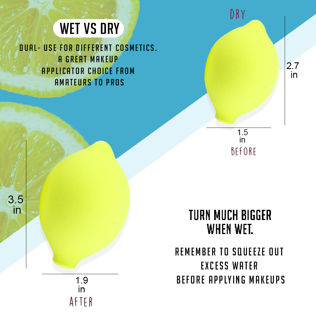 3 PCS Fruit Shaped Makeup Sponge (Lemon Shaped)