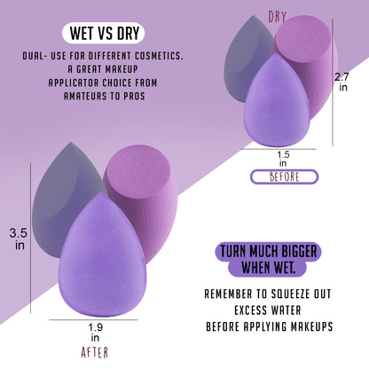 4 PCS Makeup Sponge Set with Special Transparent Box (Purple)