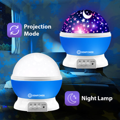 360° Rotation Star Projector Night Light (Blue)