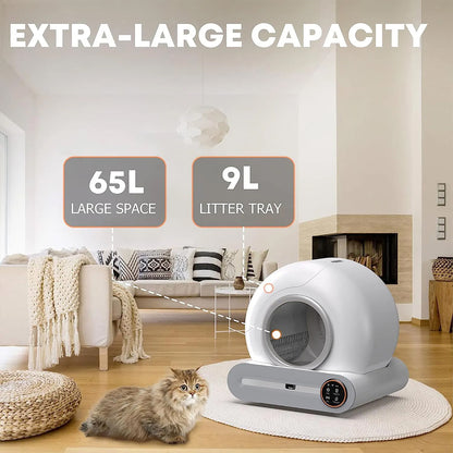 Smart Cat Litter Box: Automatic Cleaning, Odor Control, and Spacious Interior for Ultimate Comfort