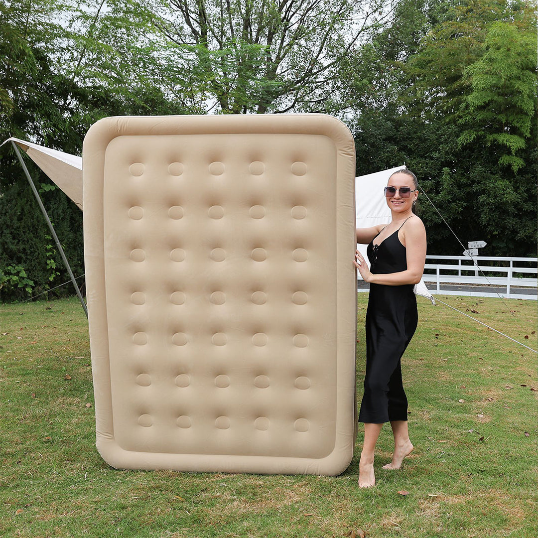 Double-Layer Inflatable Air Mattress – Built-In Rechargeable Air Pump, Ultra-Soft Plush Surface, Waterproof & Durable Design