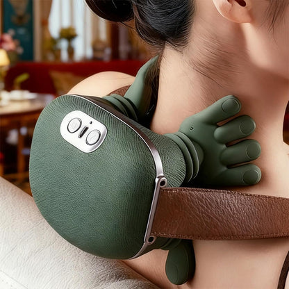 Heated Neck & Shoulder Massager – Hand-Shaped Deep Tissue Massage Tool with 40–45°C Heat, Adjustable Strap, 2000mAh USB-C Portable Muscle Relaxer