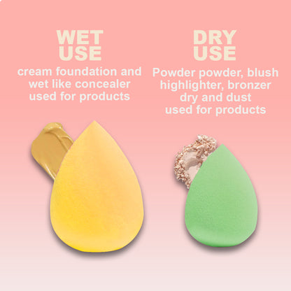 3 Piece Pear Shaped Makeup Sponge Set for Flawless Application