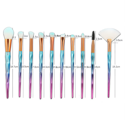 20 PCS Unicorn Makeup Brush Set (Blue-Pink)