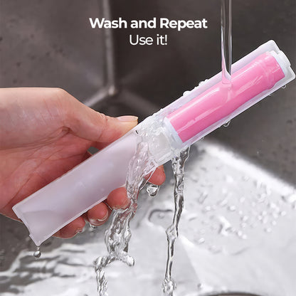 Compact Mini Lint   Roller in Pink for Easy Cleaning