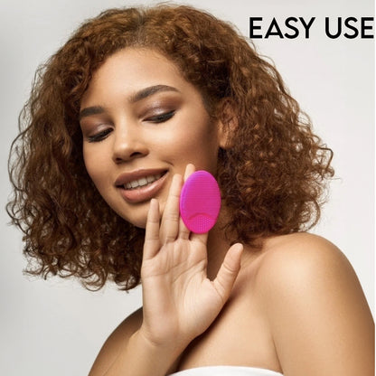 Oval Silicone Facial Cleansing Tool (Pink)