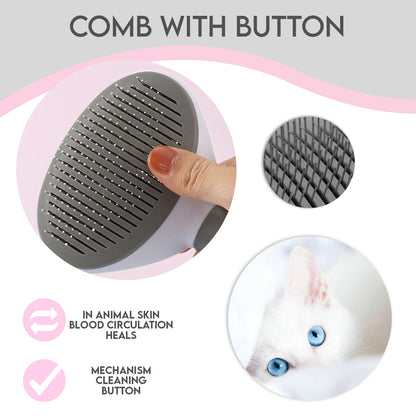 Pet Grooming Brush Stainless Steel Bristles