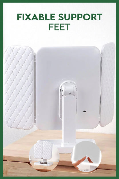Rechargeable LED Makeup Mirror with 3 Light Modes, 2X-3X Magnification and Folding Side Mirrors