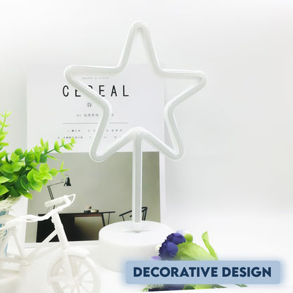 Enchanting LED Star Neon Light in Warm White for Decor