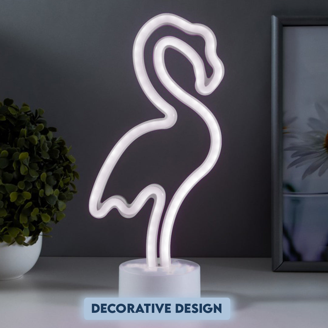 Enchanting LED Flamingo Neon Light in Warm White for Decor