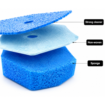 Disposable Toilet Cleaning Brush with 8 Replaceable Sponge Pads – Easy Use & Hygienic Bathroom Cleaner