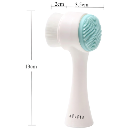 Double-Sided Manuel Face Cleansing Brush (Green)