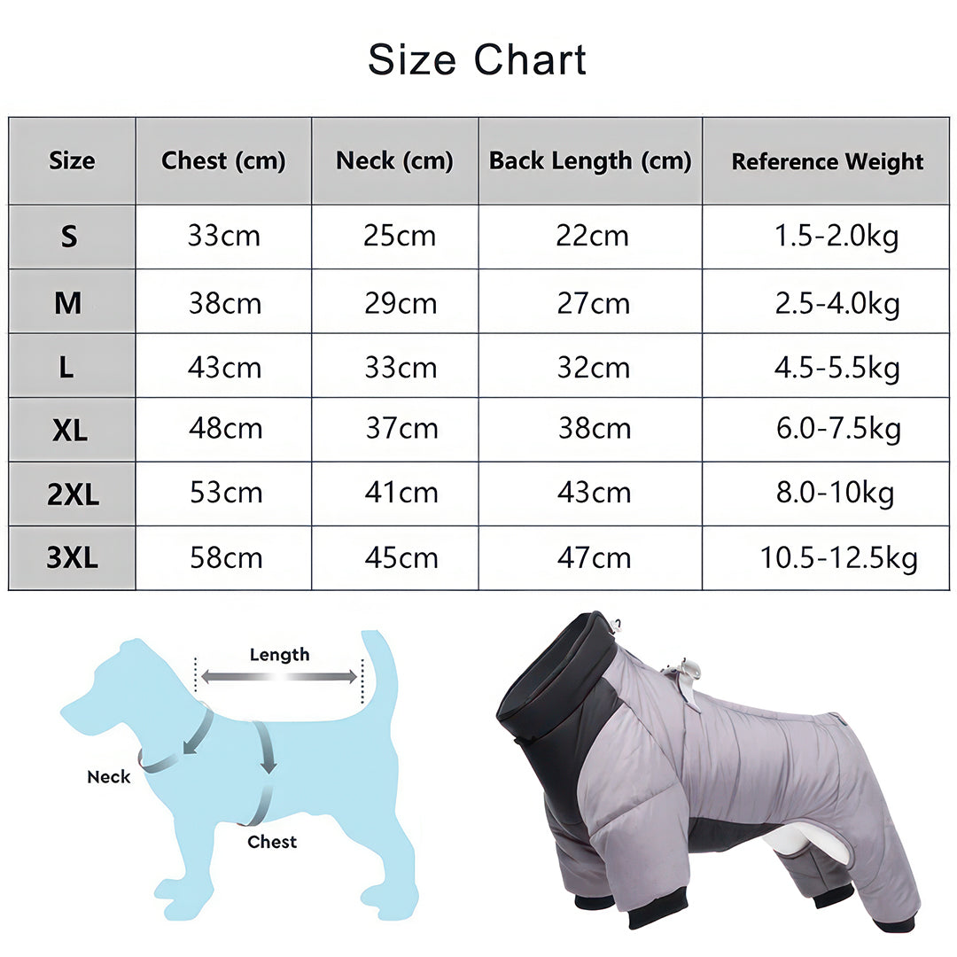 L Size Windproof & Waterproof Full Body Warm Dog Coat (Yellow)