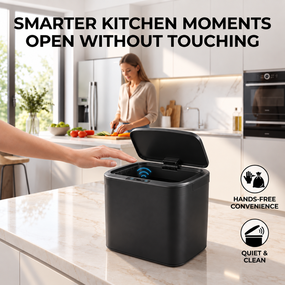8L Automatic Sensor Bin with Touchless Lid
