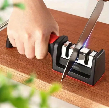 3-Stage Kitchen Knife Sharpener – Professional Sharpening Tool with Non-Slip Handle