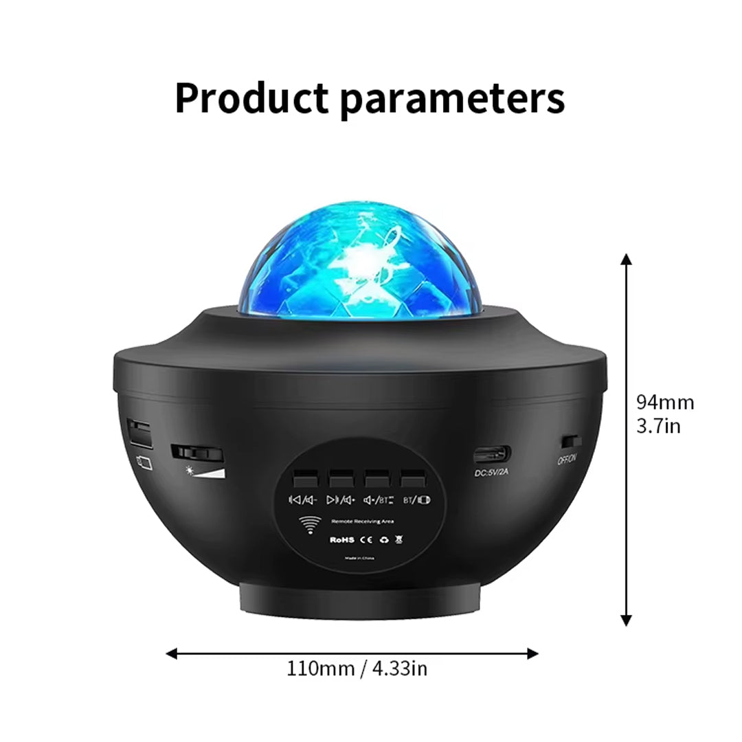 Galaxy LED Star Projector – Remote Controlled, Color-Changing Atmosphere Light, Party & Room Ambiance Projector