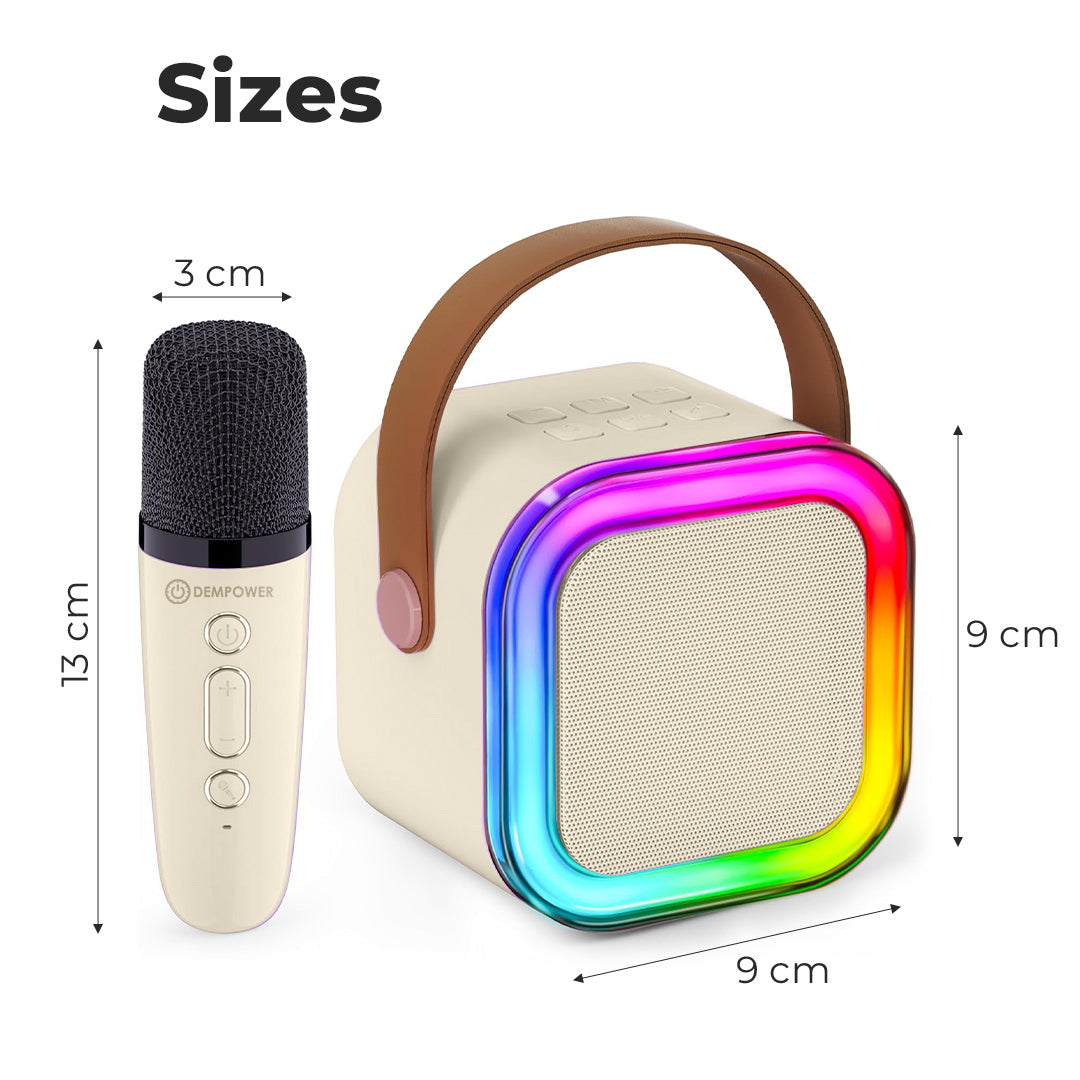 Portable Bluetooth Karaoke Speaker with 2 Wireless Microphones and RGB Lights
