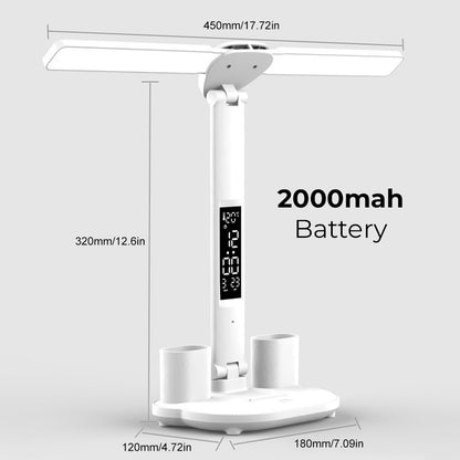 LED Desk Lamp with Digital Display, Touch Control and Phone Holder