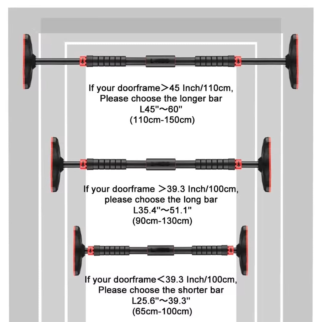 Adjustable Doorway Pull Up Bar, No-Drill Home Fitness Bar (60–110 cm)