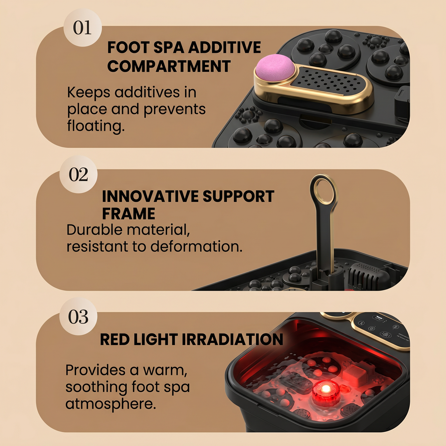 Electric Heated Foldable Foot Spa Massager – Remote Control, Red Light Therapy, Home Pedicure & Relaxation