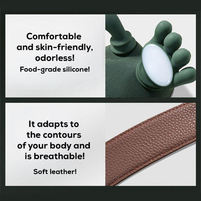 Heated Neck & Shoulder Massager – Hand-Shaped Deep Tissue Massage Tool with 40–45°C Heat, Adjustable Strap, 2000mAh USB-C Portable Muscle Relaxer