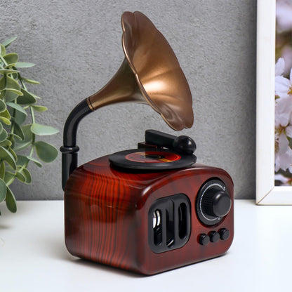 Gramophone Style Wooden Music Box