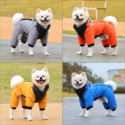 M Size Windproof & Waterproof Full Body Warm Dog Coat (Orange)