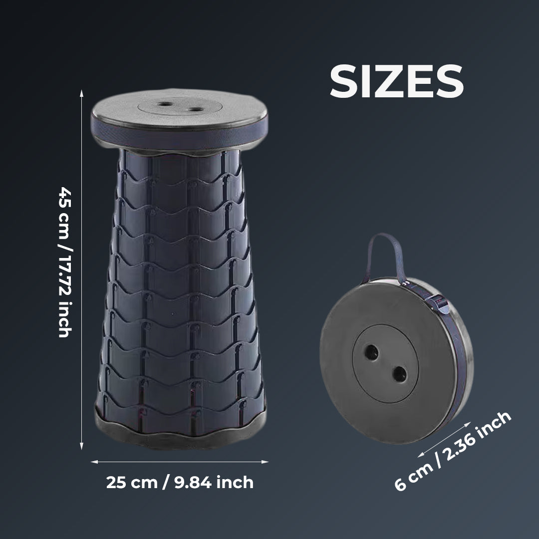 Portable Folding Stool with Adjustable Height for Camping and Travel