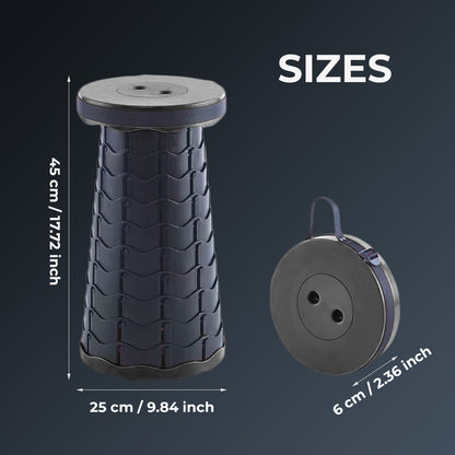 Portable Folding Stool with Adjustable Height for Camping and Travel