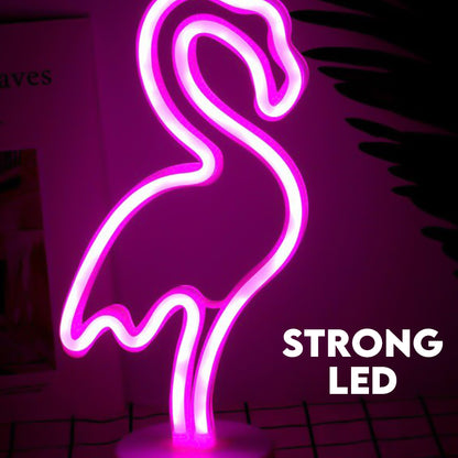 Enchanting LED Flamingo Neon Light in Warm White for Decor