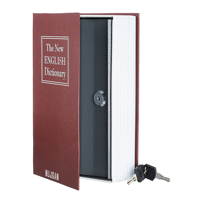 Secure and Discreet Book Safe with Key Lock in Red