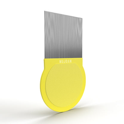 Durable Metal Flea Comb in Yellow for Pet Grooming