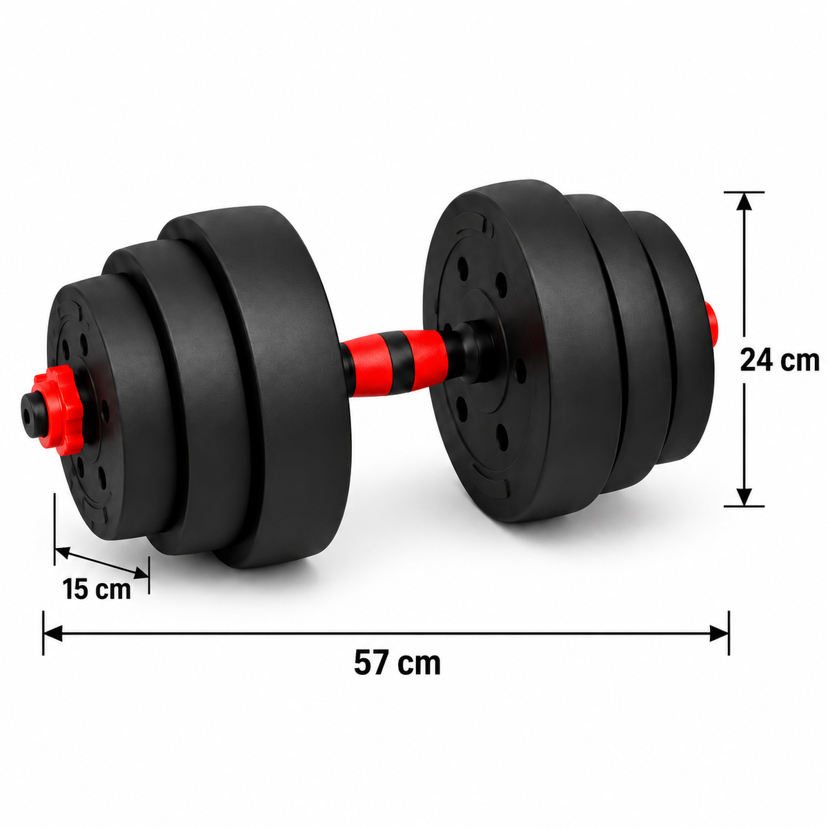 2-in-1 20KG Adjustable Dumbbell Set, Convertible into a Barbell with Connector Bar