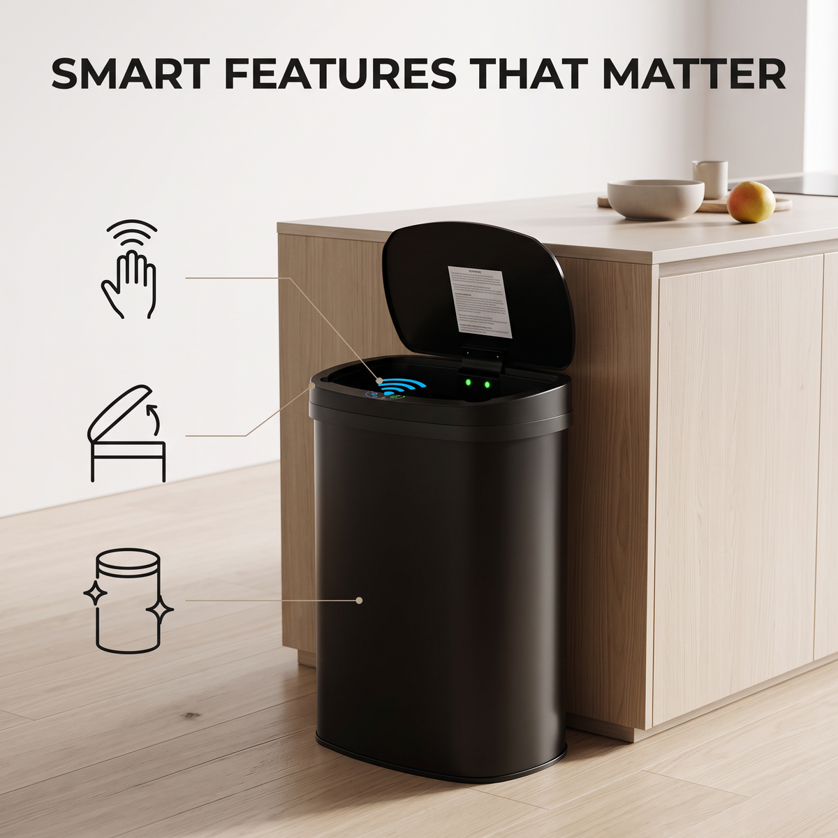 12L Automatic Sensor Bin with Touchless Lid