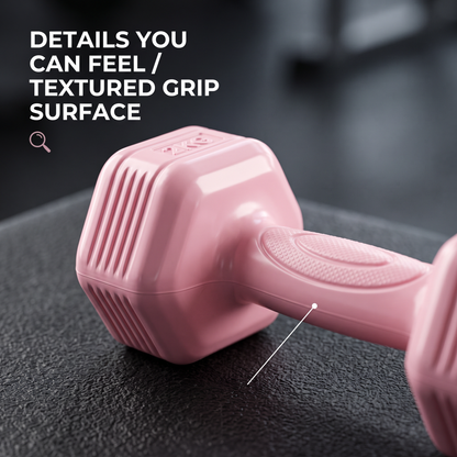 2x2kg Pink Dumbbell Set – 4kg Total, Comfort Grip Hand Weights for Home Workout, Fitness & Light Training