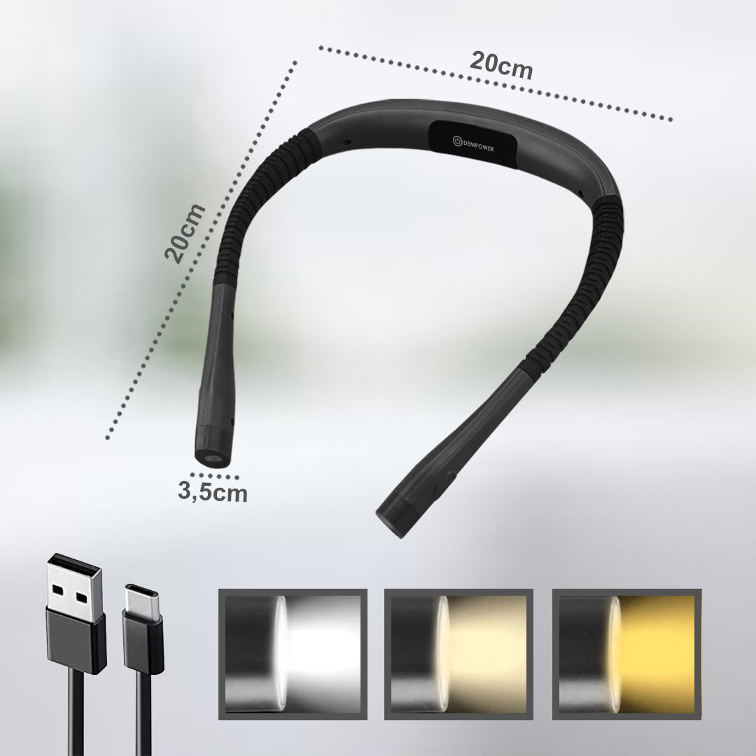 Adjustable Neck Book Reading Light for Hands-Free Use