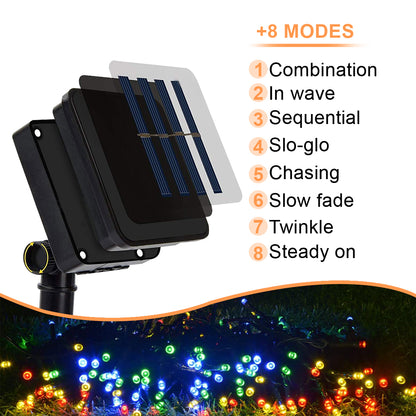 6M 30 LED RGB Waterproof Solar Lights for Garden