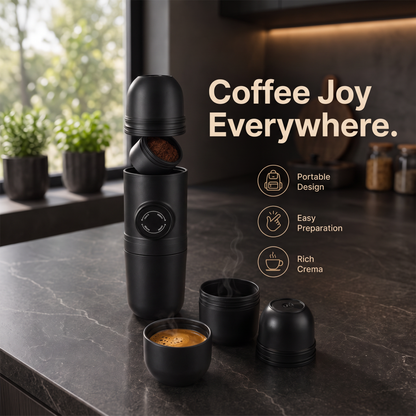 Portable Manual Espresso Maker, Compact Travel Coffee Maker for Home, Office and Travel
