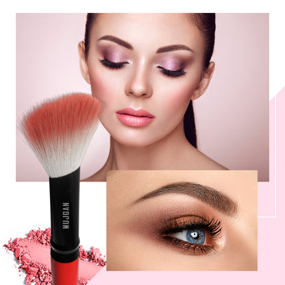 7 PCS Silicone Handle Makeup Brush Set (Red)