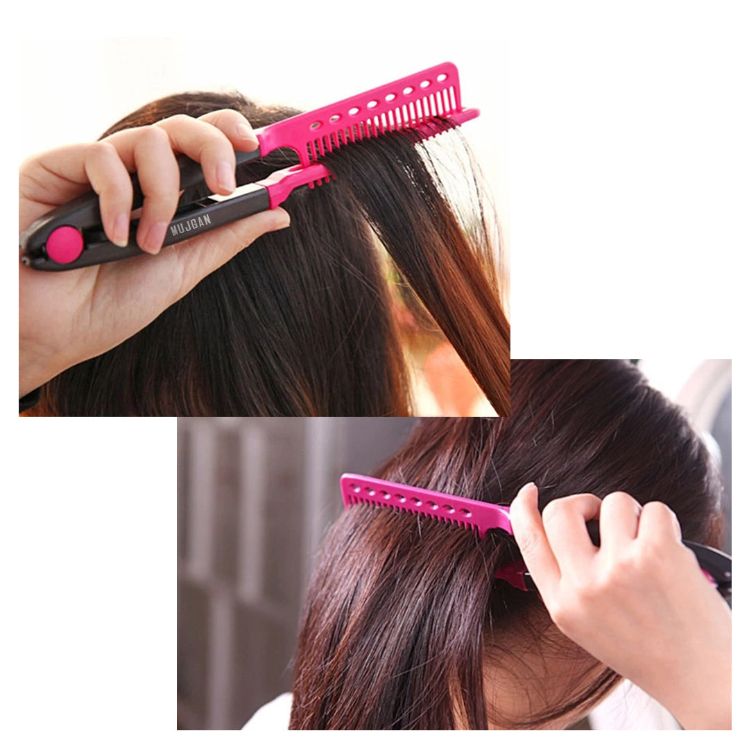 Professional V Type Manuel Straightener Hair Comb for Smooth Hair