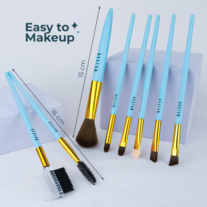 8 PCS Professional Eye Makeup Brush Set (Blue)