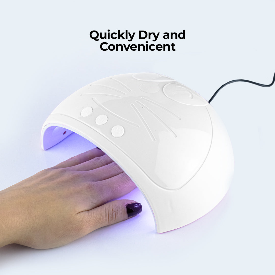Cat Shaped UV LED Color Gel and Nail Dryer Lamp (White)