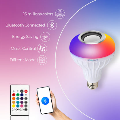 RGB Bluetooth Speaker Bulb With Remote Control