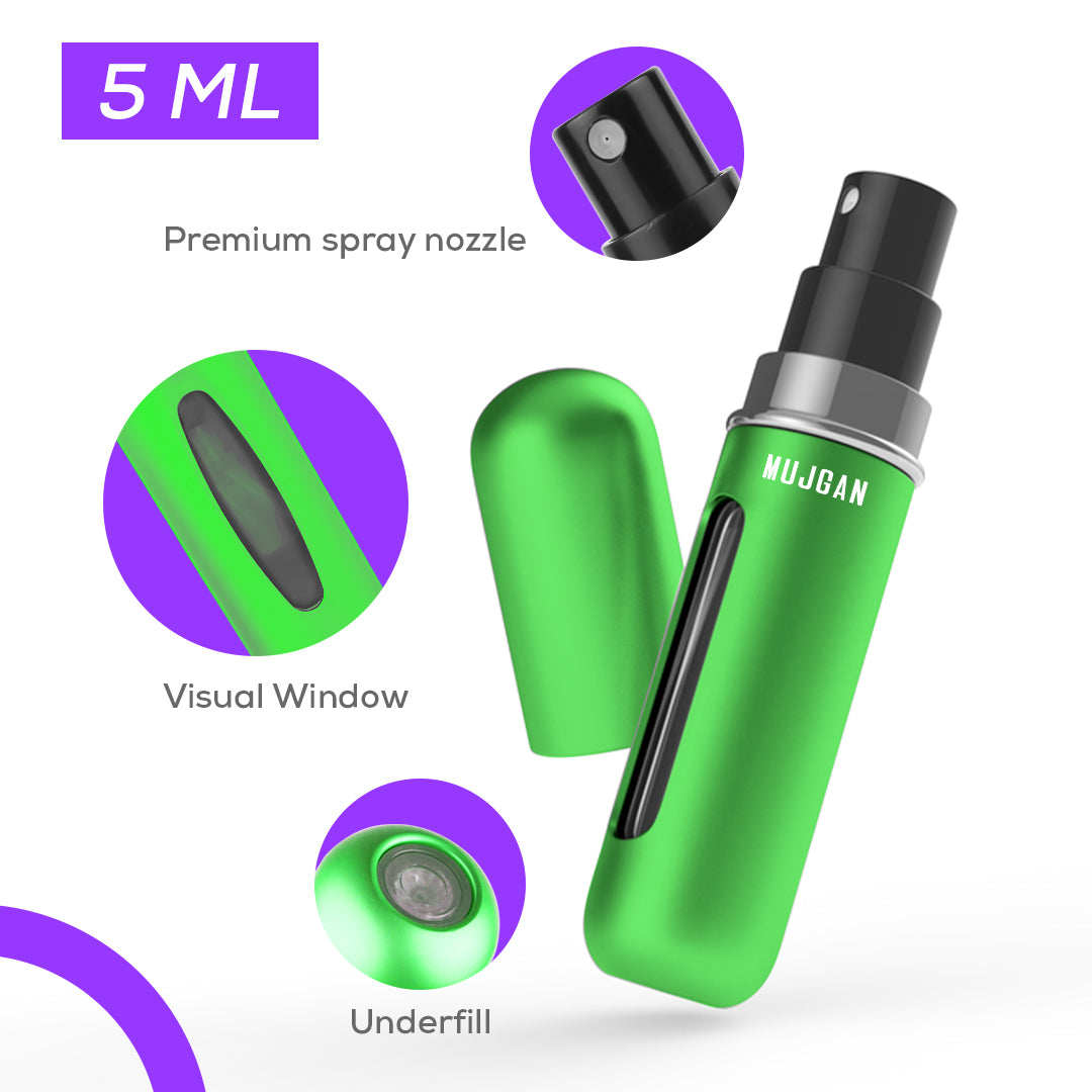 5 ML Mini, Portable, Refillable Perfume Bottle (Green)