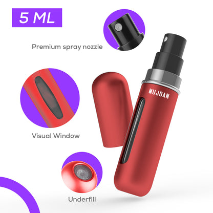 5 ML Mini, Portable, Refillable Perfume Bottle (Red)