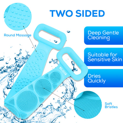 Silicone Body and Back Wash Bath Brush (Blue)