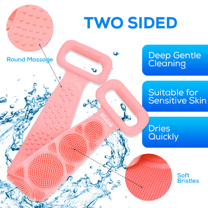 Silicone Body and Back Wash Bath Brush (Pink)