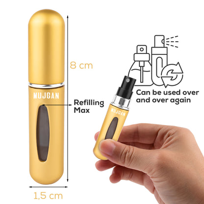 5 ML Mini, Portable, Refillable Perfume Bottle (Gold)