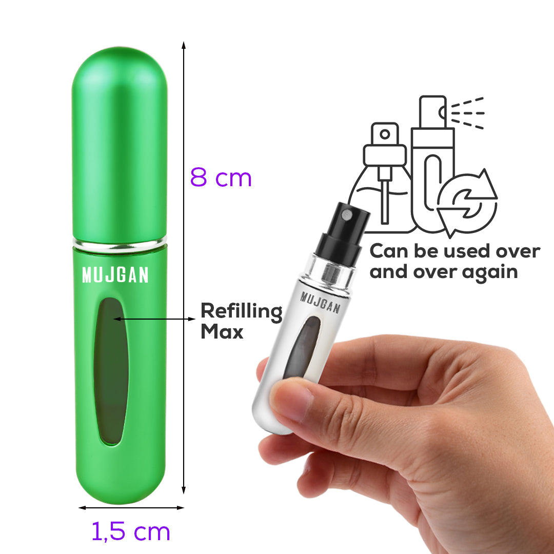 5 ML Mini, Portable, Refillable Perfume Bottle (Green)